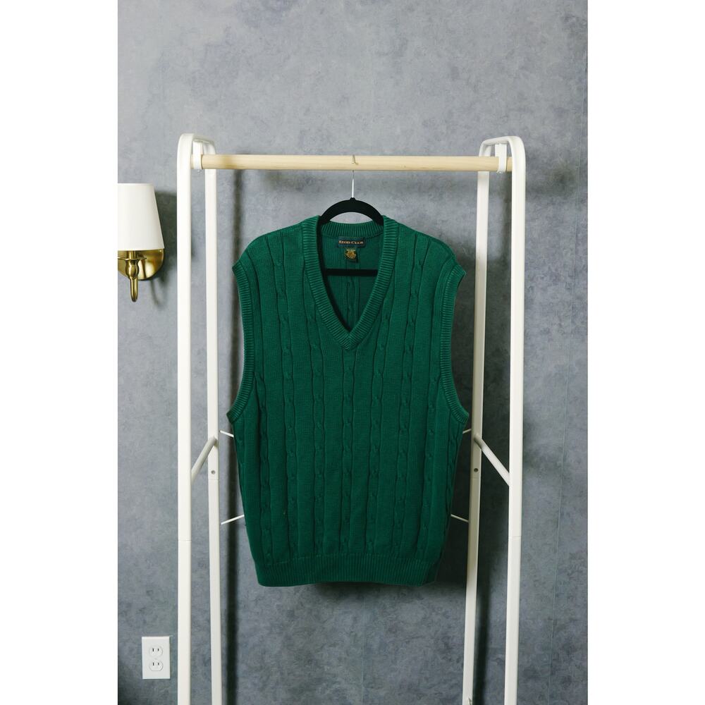 Green Woven Sweater Vest